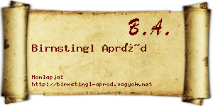 Birnstingl Apród névjegykártya